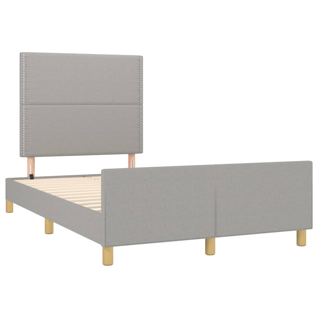 Cadre de lit sans matelas gris clair 120x200 cm tissu - XIOS