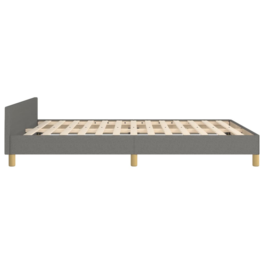 Cadre de lit sans matelas gris foncé 140x190 cm tissu - XIOS