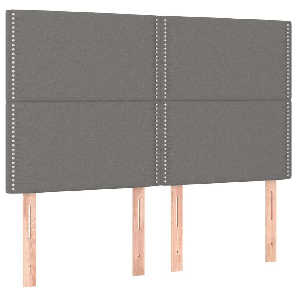 Cadre de lit sans matelas gris foncé 140x190 cm tissu - XIOS