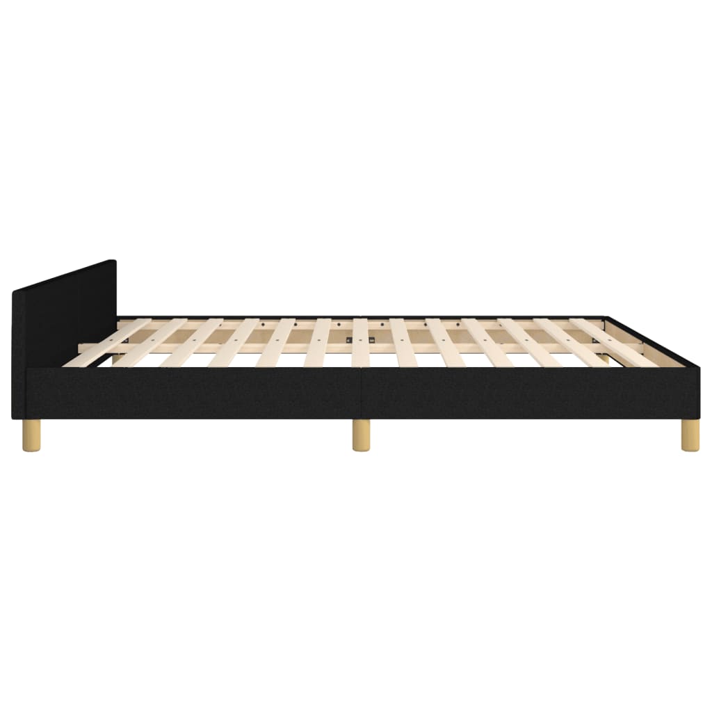 Cadre de lit sans matelas noir 160x200 cm tissu - XIOS