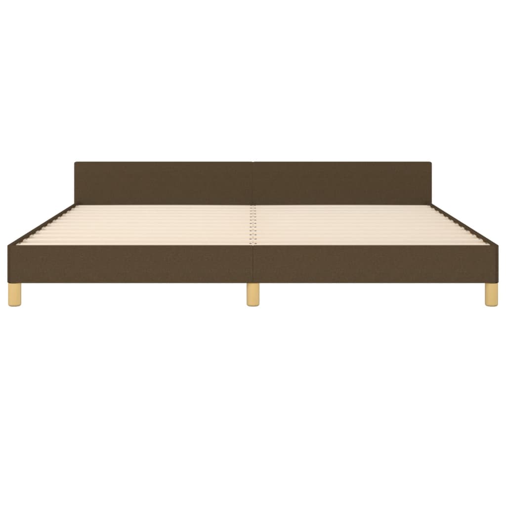 Cadre de lit sans matelas marron foncé 200x200 cm tissu - XIOS