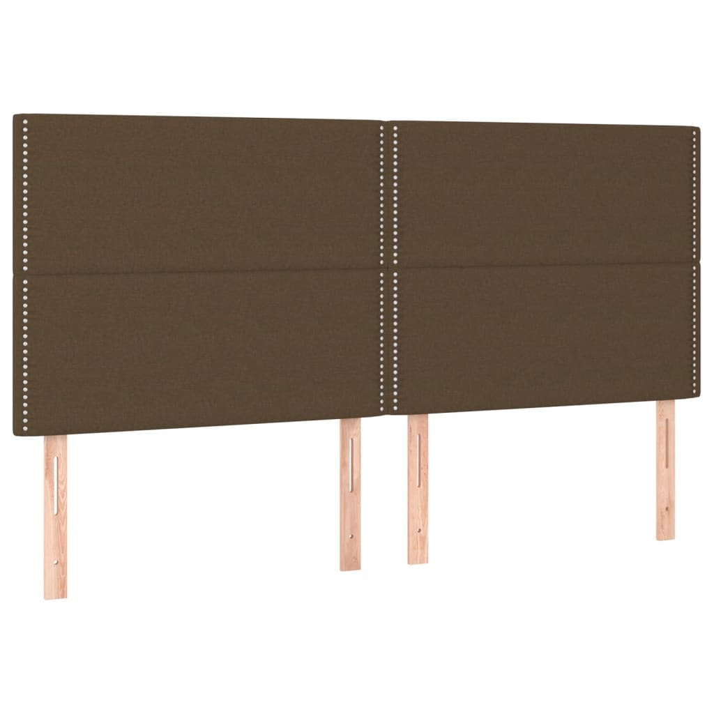 Cadre de lit sans matelas marron foncé 200x200 cm tissu - XIOS