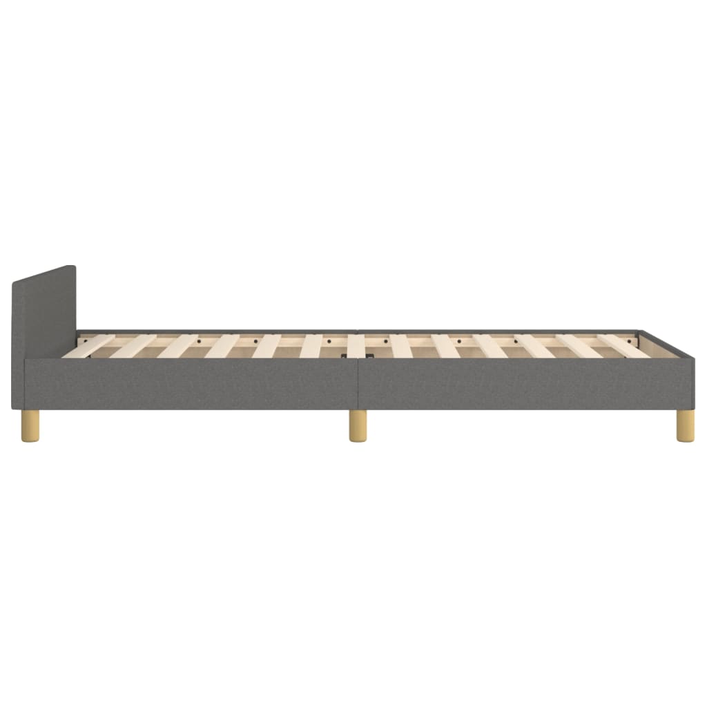 Cadre de lit sans matelas gris foncé 80x200 cm tissu - XIOS