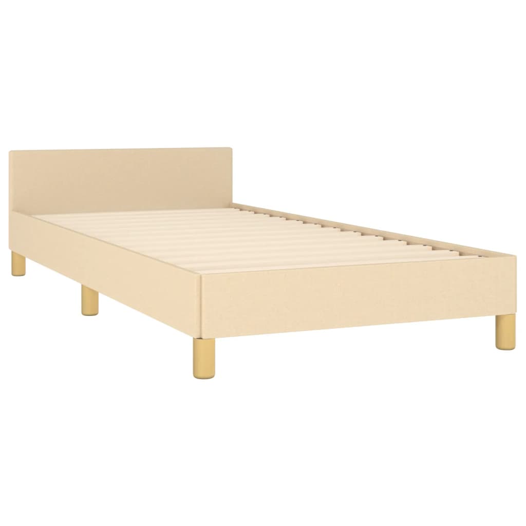 Cadre de lit sans matelas crème 90x200 cm tissu - XIOS