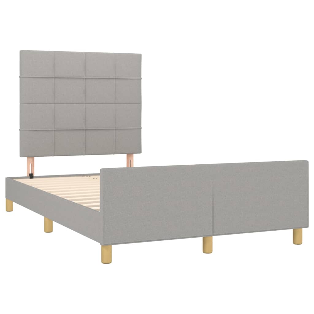 Cadre de lit sans matelas gris clair 120x200 cm tissu - XIOS