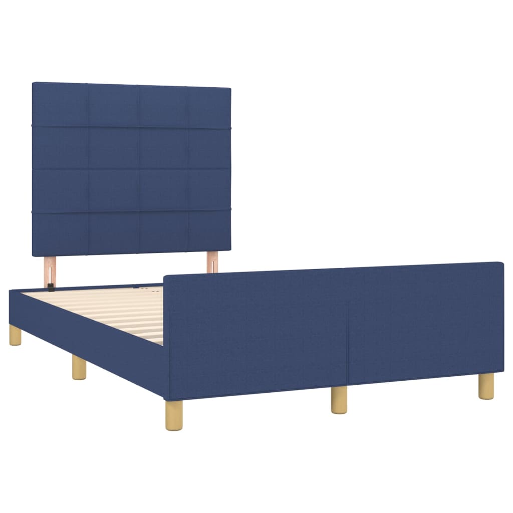 Cadre de lit sans matelas bleu 120x200 cm tissu - XIOS