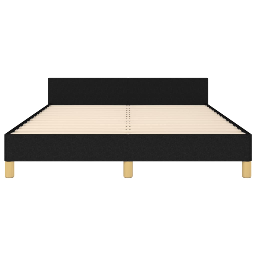 Cadre de lit sans matelas noir 140x190 cm tissu - XIOS