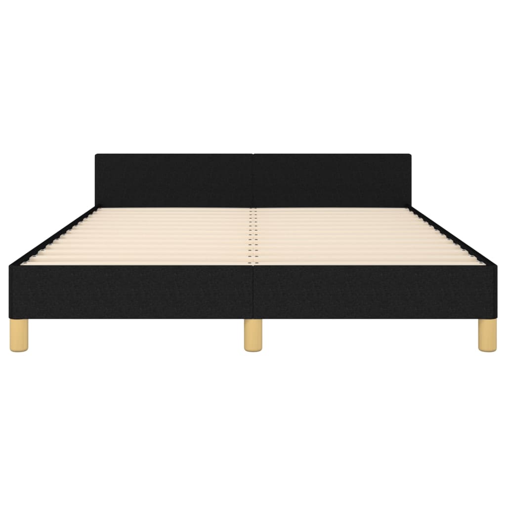 Cadre de lit sans matelas noir 140x200 cm tissu - XIOS