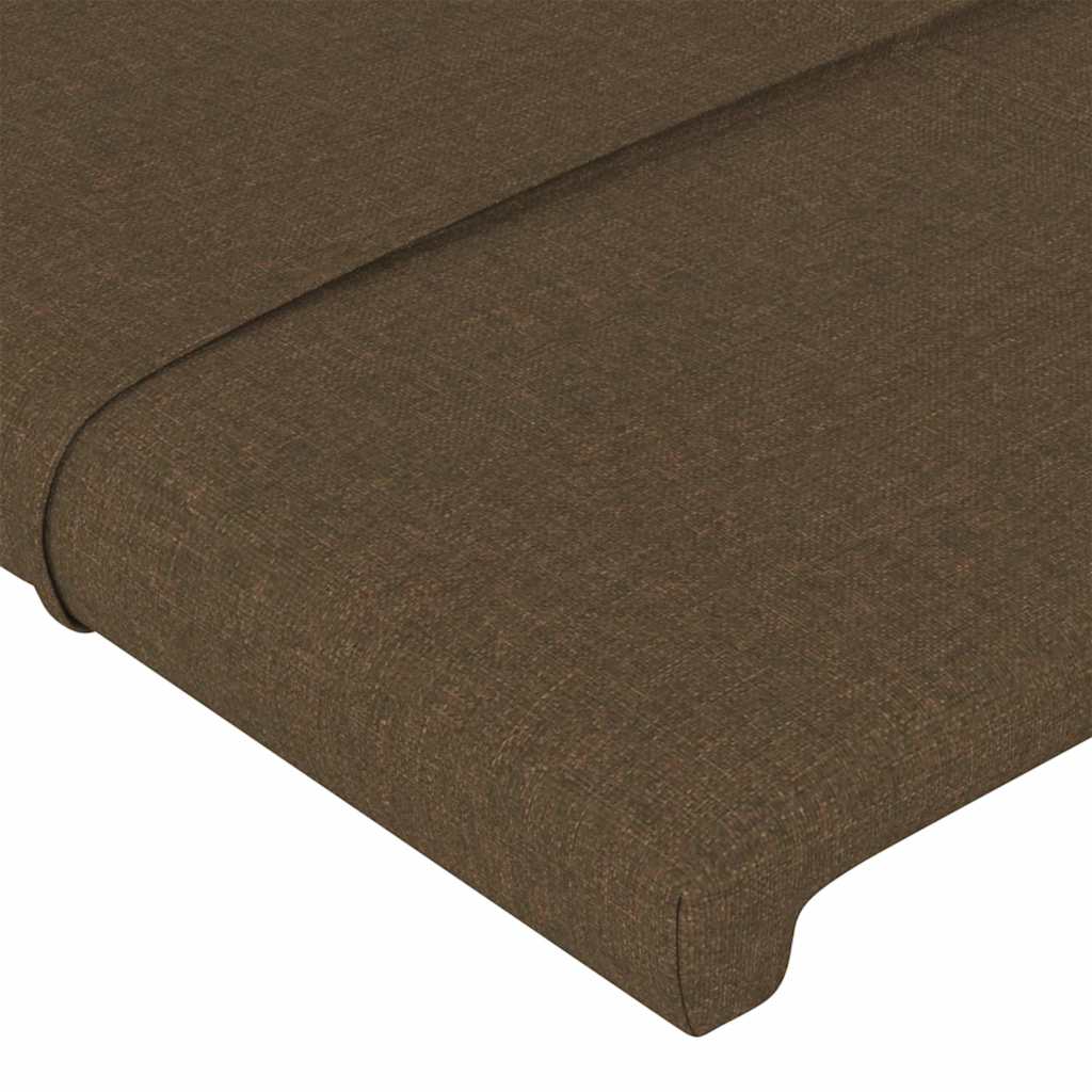 Cadre de lit sans matelas marron foncé 160x200 cm tissu - XIOS