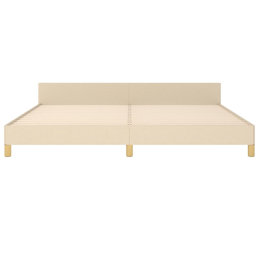 Cadre de lit sans matelas crème 200x200 cm tissu - XIOS