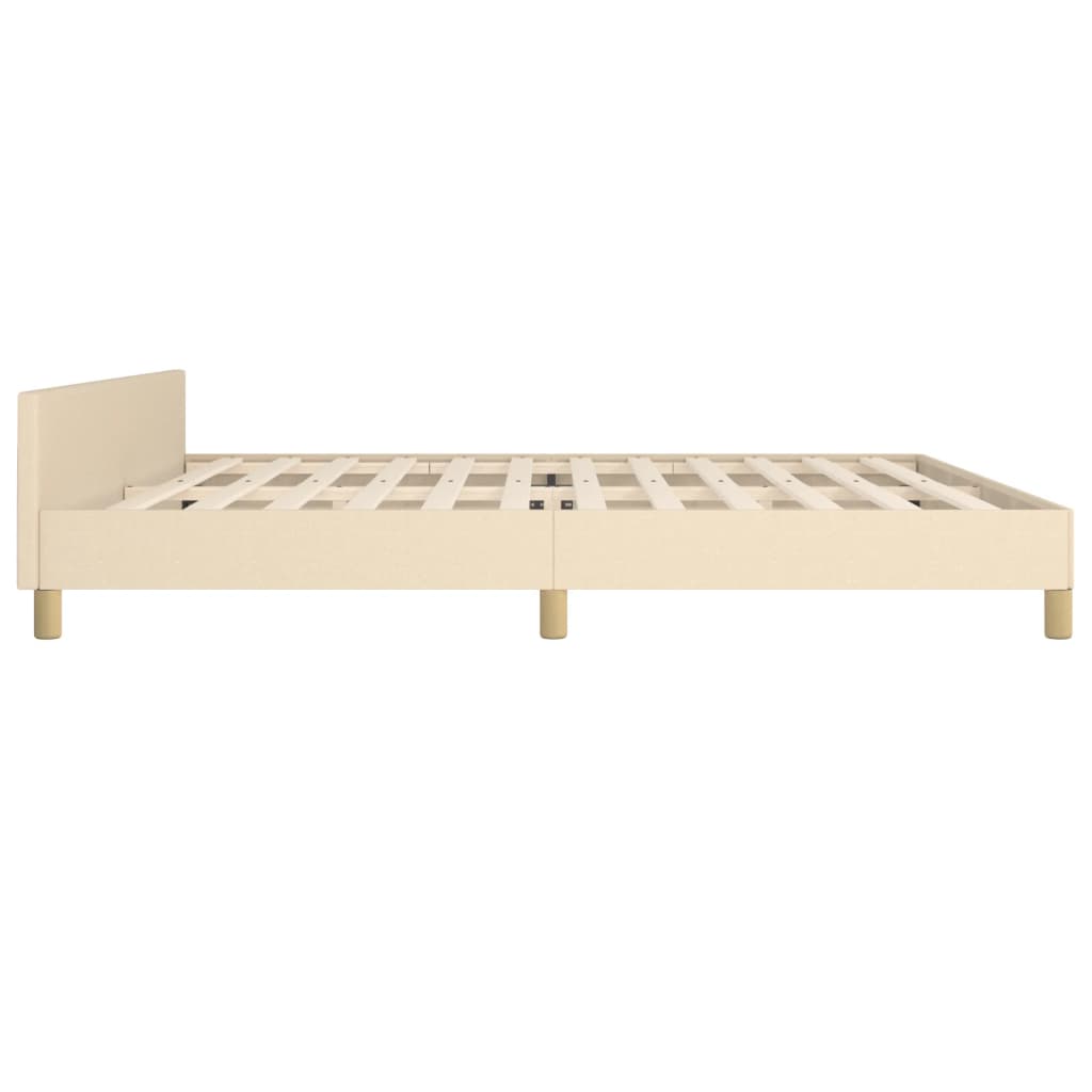 Cadre de lit sans matelas crème 200x200 cm tissu - XIOS