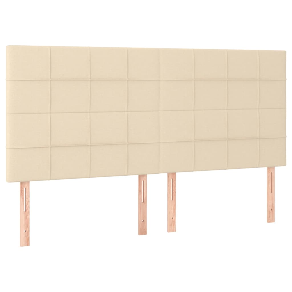 Cadre de lit sans matelas crème 200x200 cm tissu - XIOS