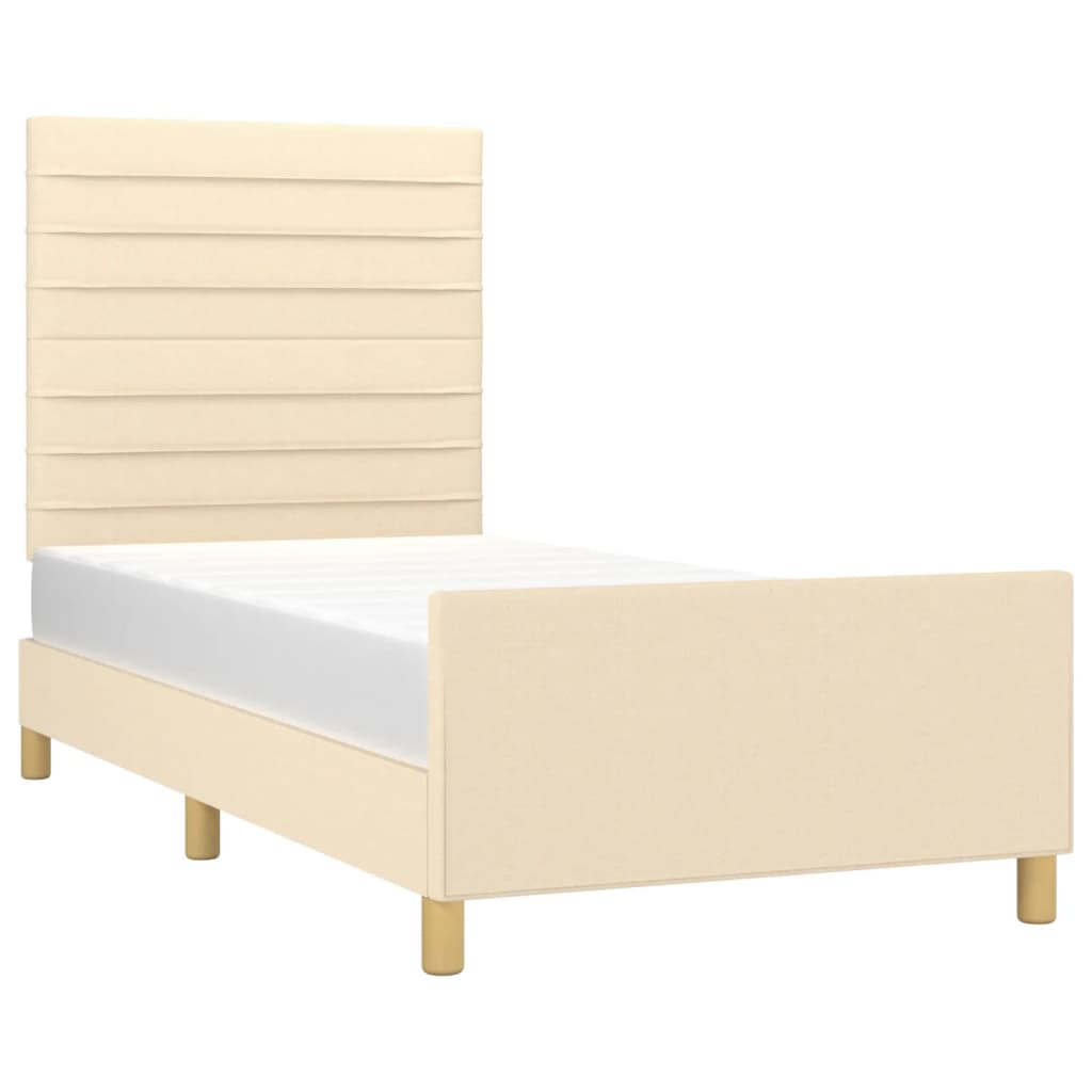 Cadre de lit sans matelas crème 80x200 cm tissu - XIOS