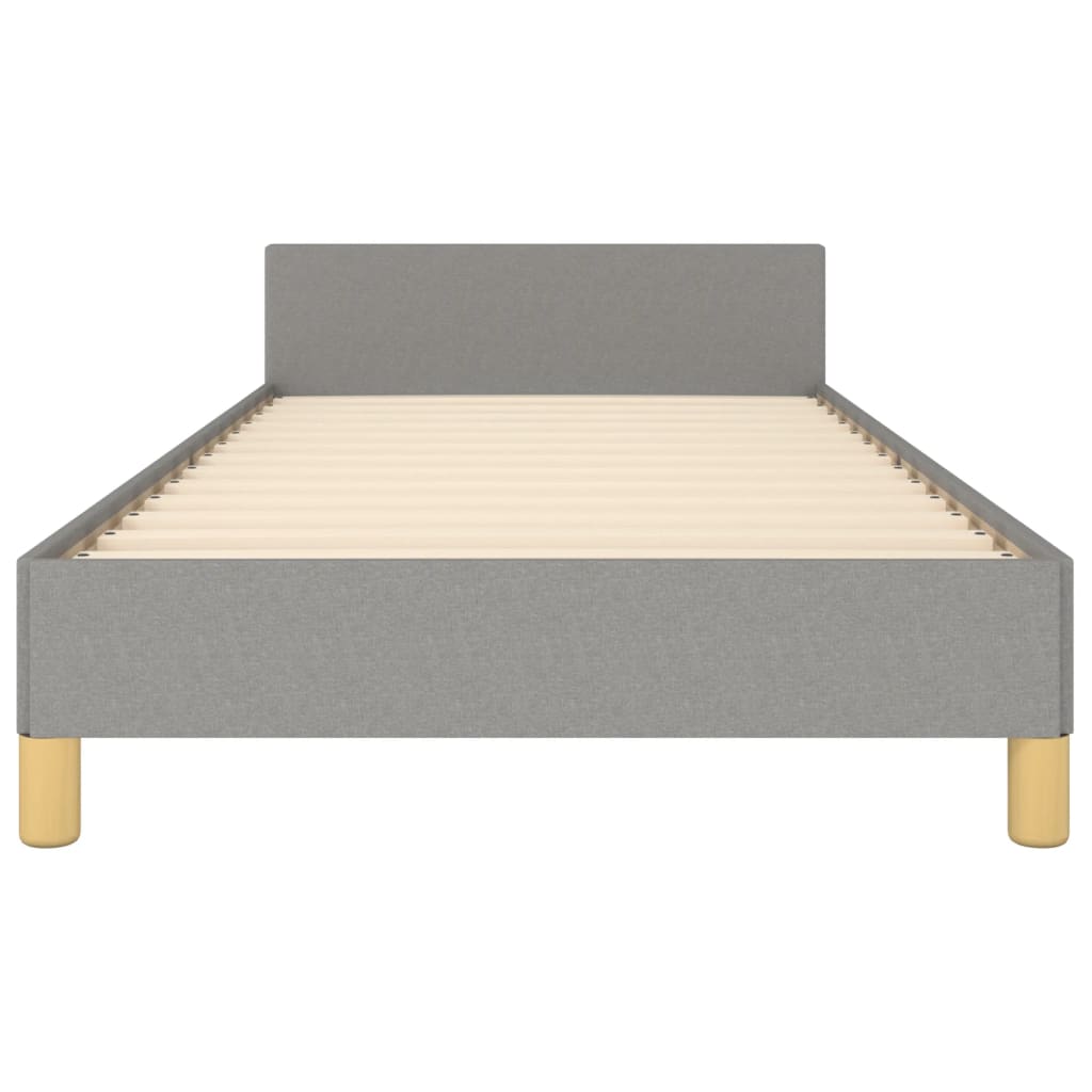 Cadre de lit sans matelas gris clair 90x190 cm tissu - XIOS