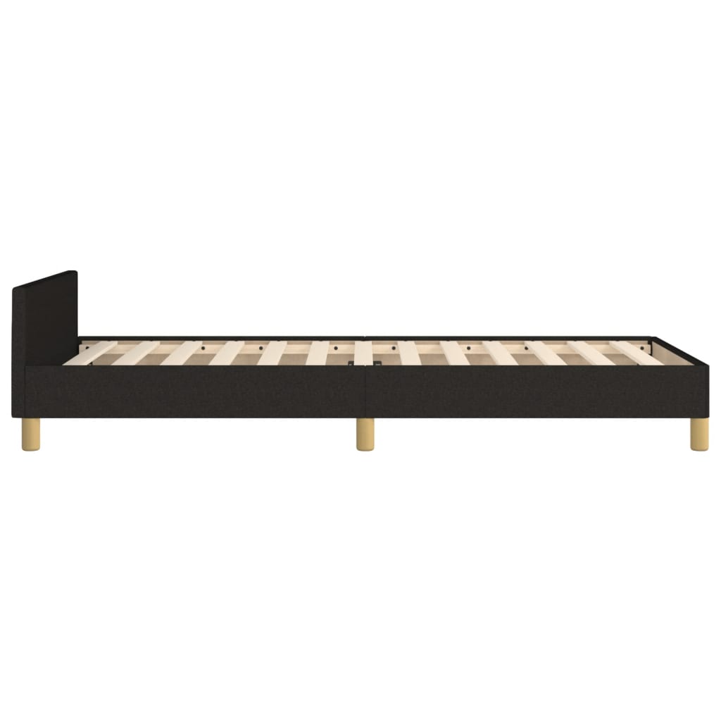 Cadre de lit sans matelas noir 90x190 cm tissu - XIOS