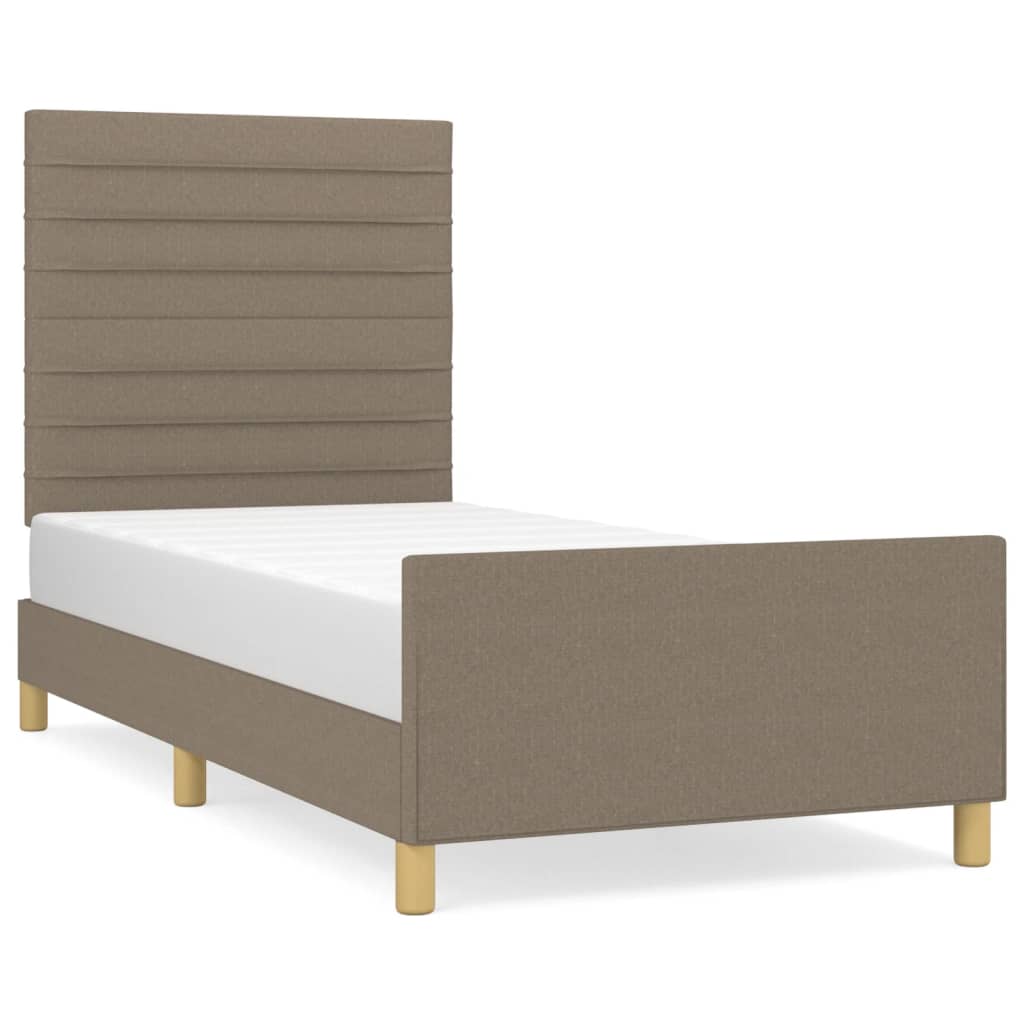 Cadre de lit sans matelas taupe 90x190 cm tissu - XIOS