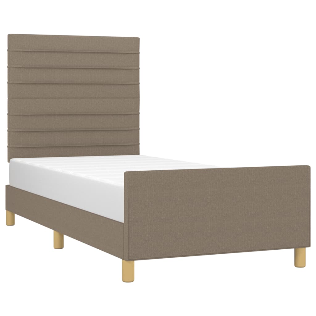 Cadre de lit sans matelas taupe 90x190 cm tissu - XIOS