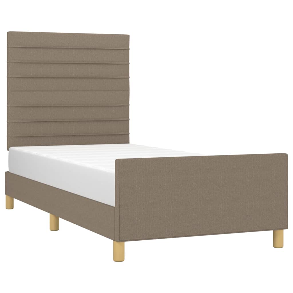 Cadre de lit sans matelas taupe 90x200 cm tissu - XIOS