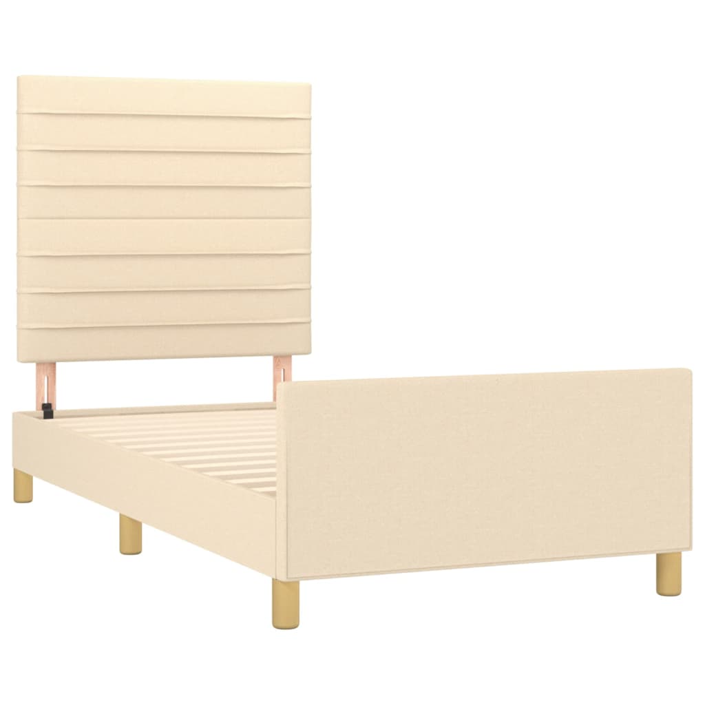 Cadre de lit sans matelas crème 90x200 cm tissu - XIOS