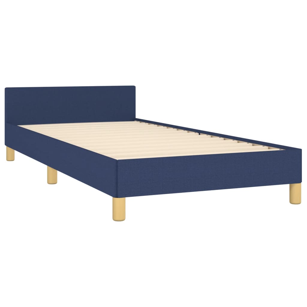 Cadre de lit sans matelas bleu 90x200 cm tissu - XIOS