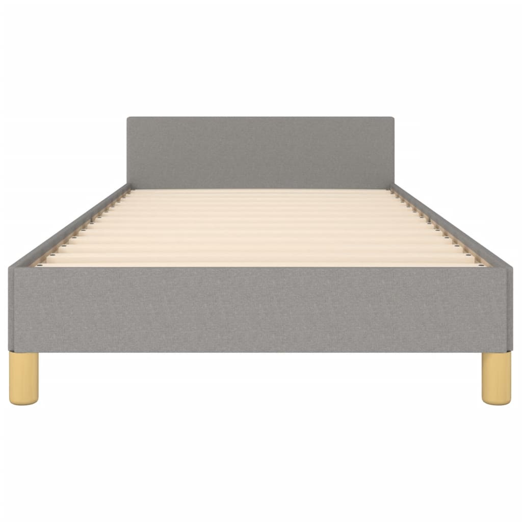 Cadre de lit sans matelas gris clair 100x200 cm tissu - XIOS