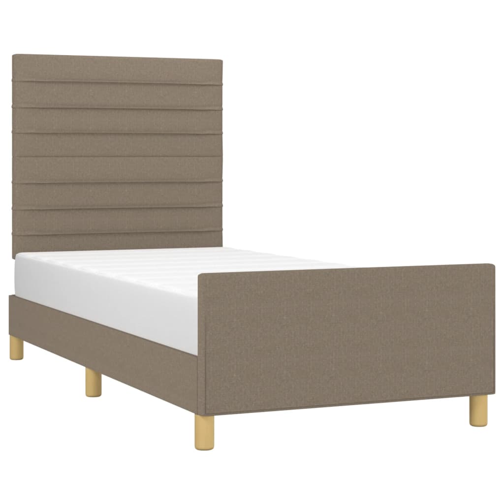 Cadre de lit sans matelas taupe 100x200 cm tissu - XIOS