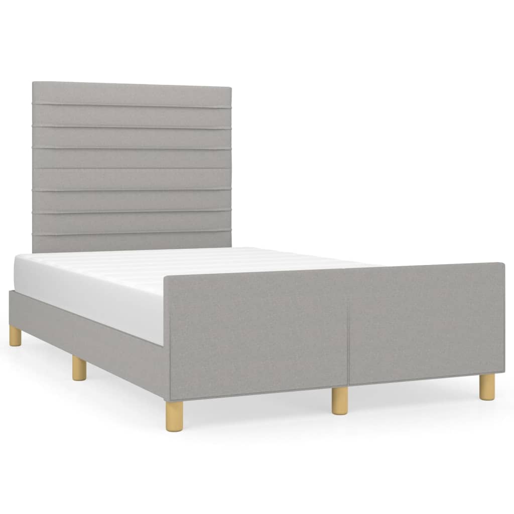 Cadre de lit sans matelas gris clair 120x200 cm tissu - XIOS