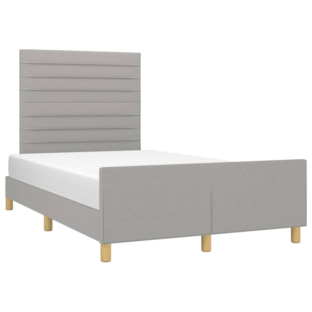 Cadre de lit sans matelas gris clair 120x200 cm tissu - XIOS