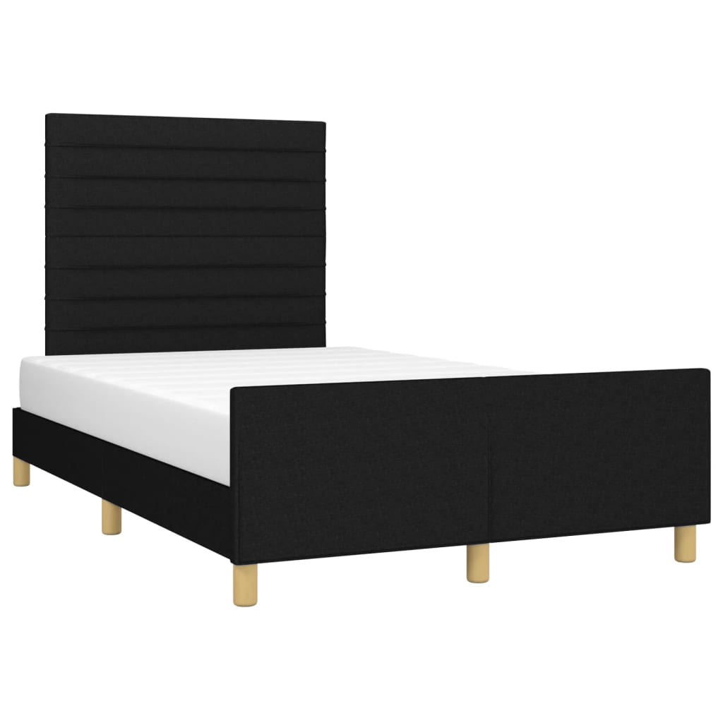 Cadre de lit sans matelas noir 120x200 cm tissu - XIOS