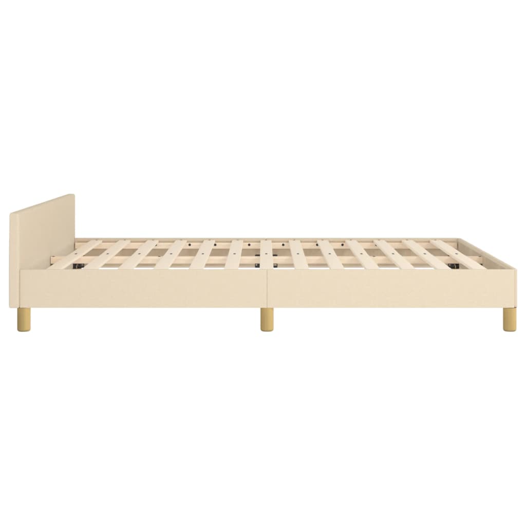 Cadre de lit sans matelas crème 140x190 cm tissu - XIOS