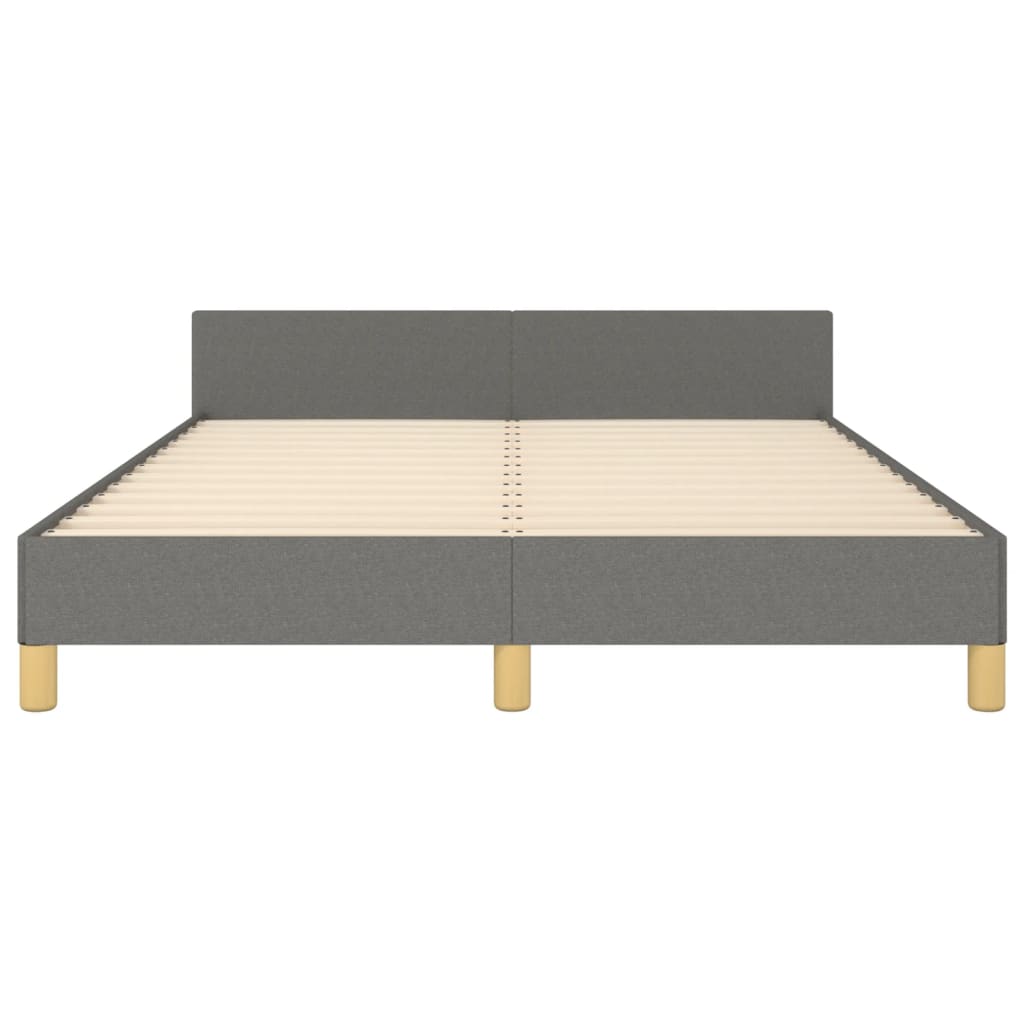 Cadre de lit sans matelas gris foncé 140x200 cm tissu - XIOS