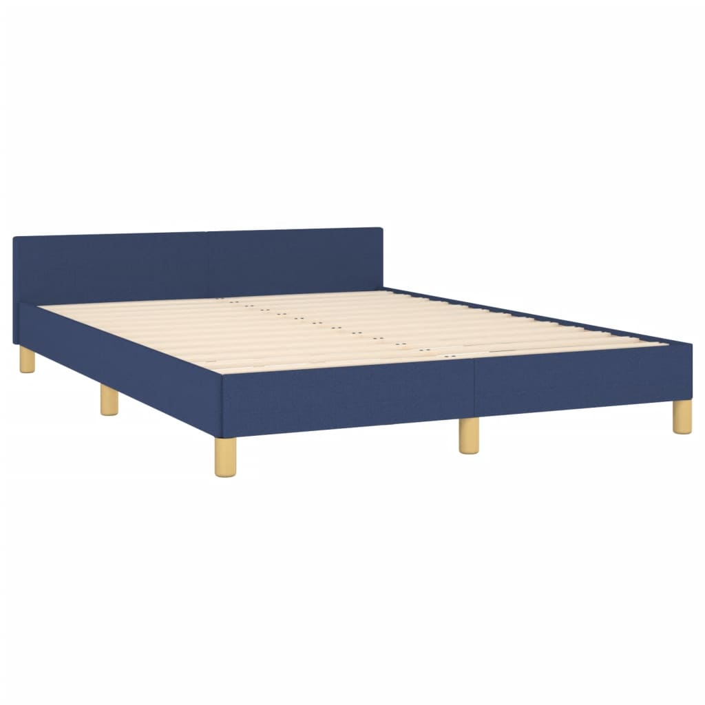 Cadre de lit sans matelas bleu 140x200 cm tissu - XIOS