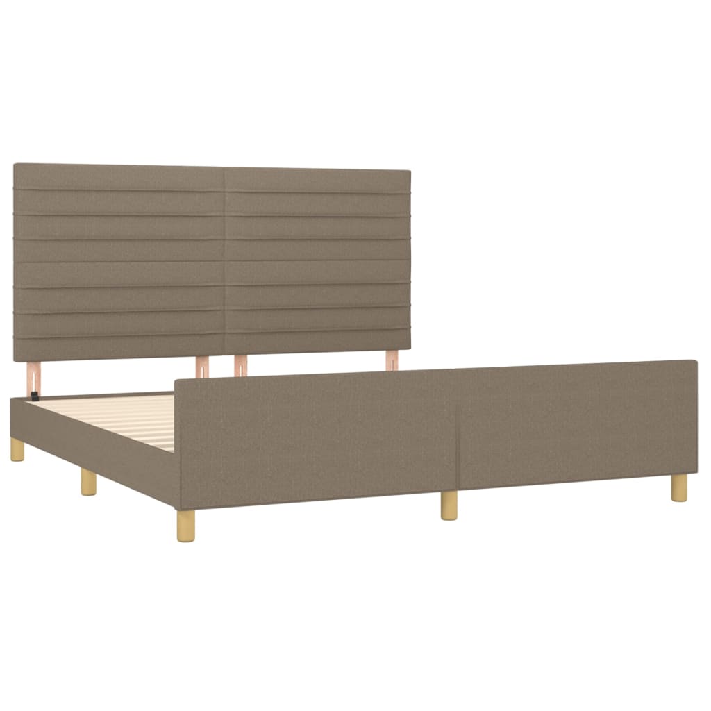 Cadre de lit sans matelas taupe 160x200 cm tissu - XIOS