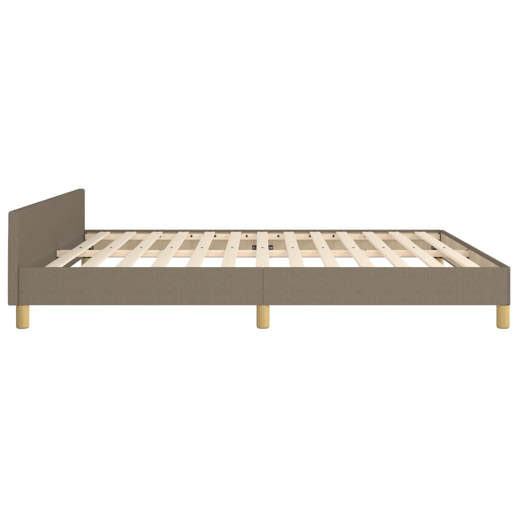 Cadre de lit sans matelas taupe 160x200 cm tissu - XIOS