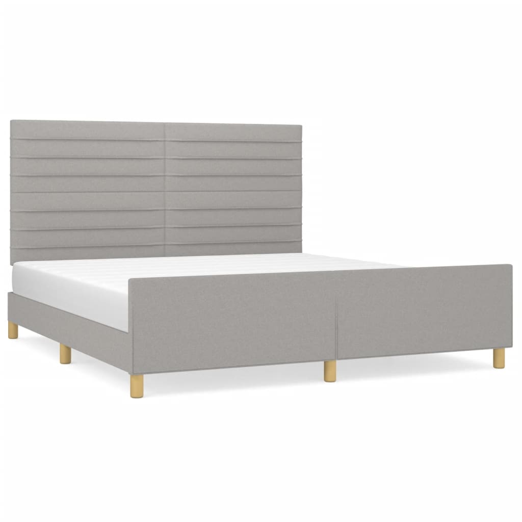Cadre de lit sans matelas gris clair 180x200 cm tissu - XIOS