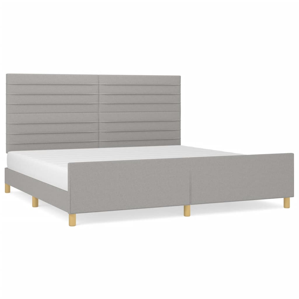 Cadre de lit sans matelas gris clair 200x200 cm tissu - XIOS