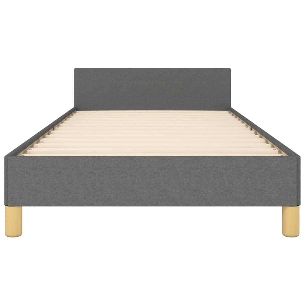 Cadre de lit sans matelas gris foncé 90x190 cm tissu - XIOS