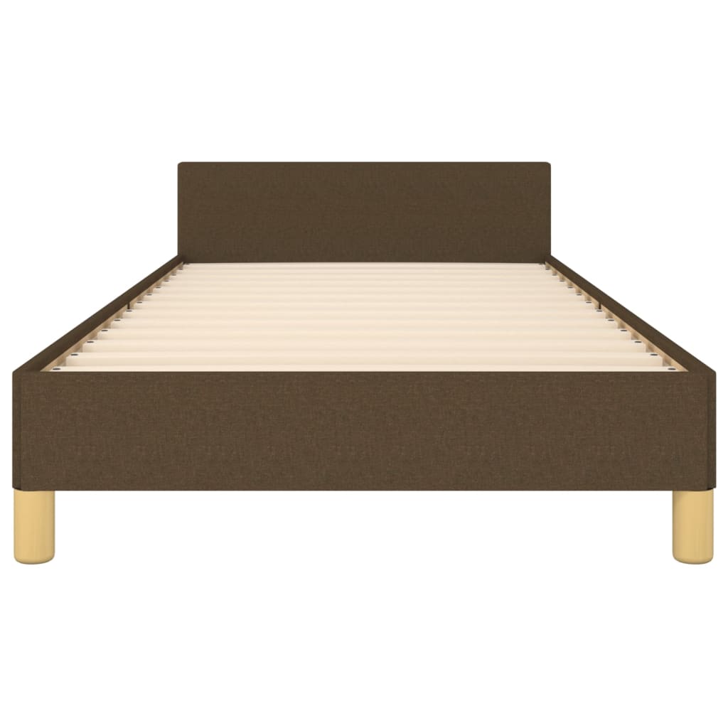 Cadre de lit sans matelas marron foncé 90x190 cm tissu - XIOS