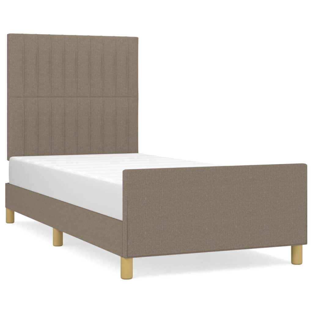 Cadre de lit sans matelas taupe 90x190 cm tissu - XIOS