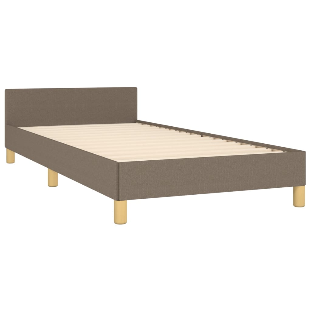 Cadre de lit sans matelas taupe 90x190 cm tissu - XIOS