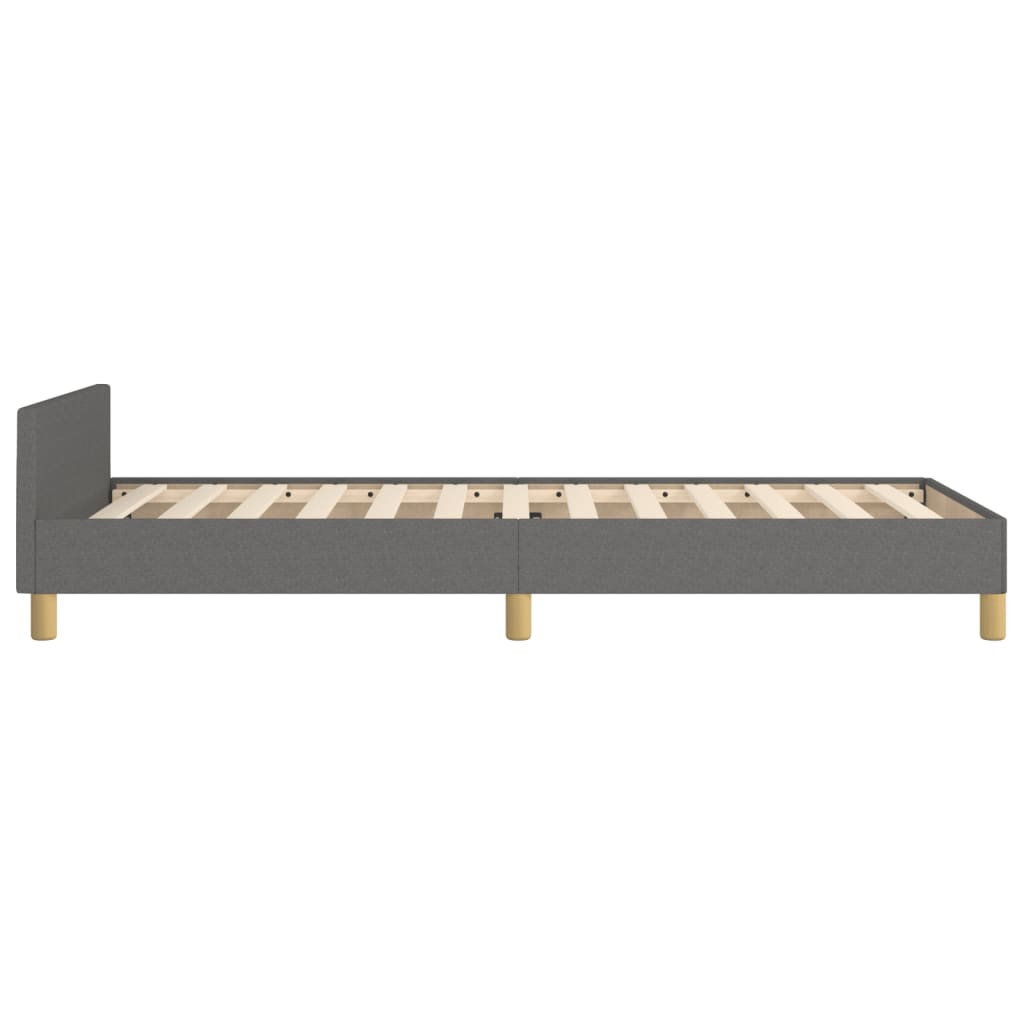 Cadre de lit sans matelas gris foncé 90x200 cm tissu - XIOS