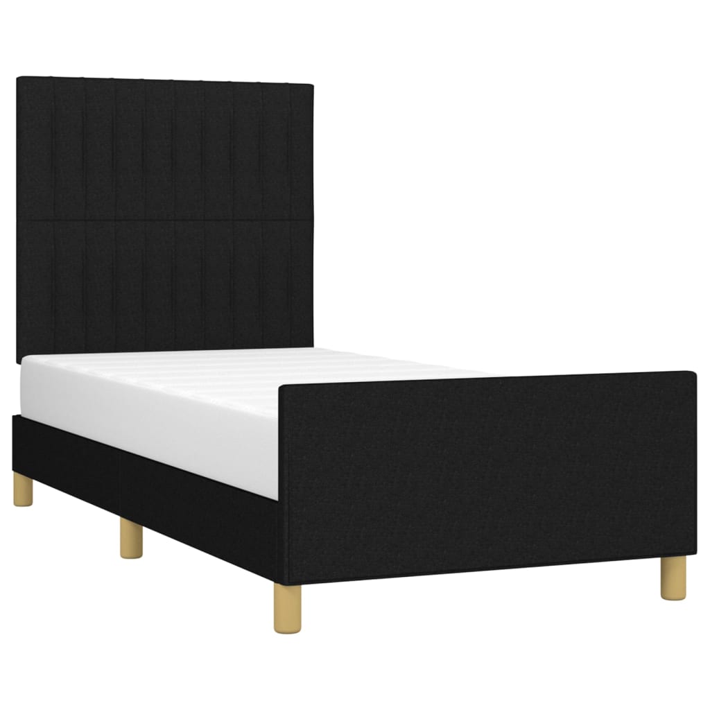 Cadre de lit sans matelas noir 90x200 cm tissu - XIOS