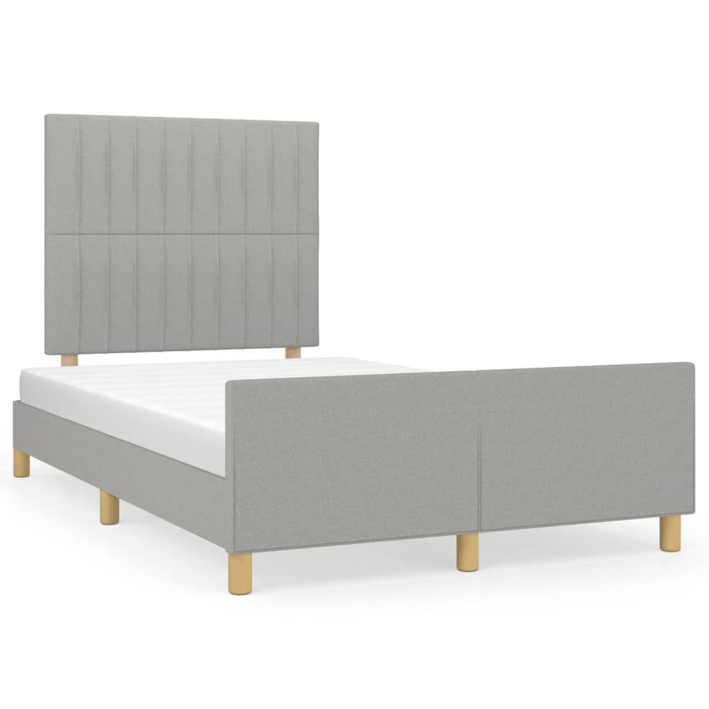 Cadre de lit sans matelas gris clair 120x200 cm tissu - XIOS