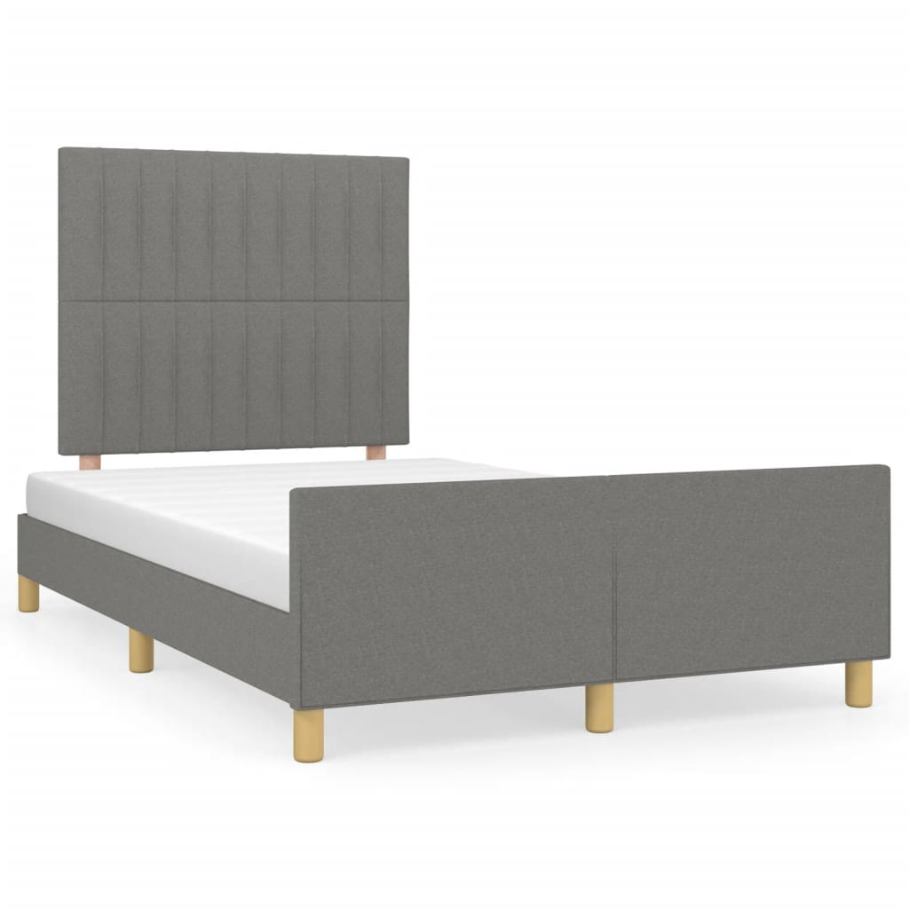 Cadre de lit sans matelas gris foncé 120x200 cm tissu - XIOS