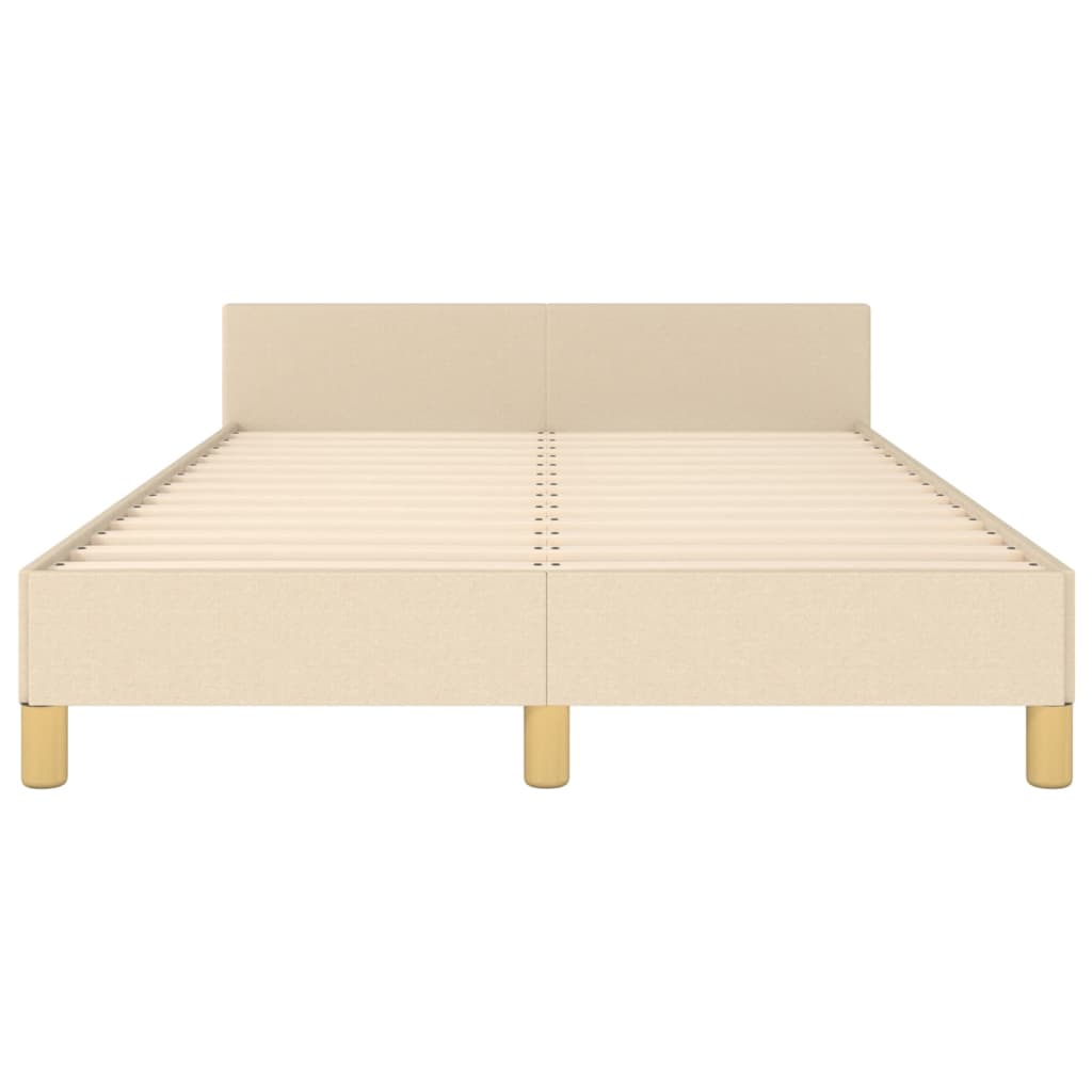 Cadre de lit sans matelas crème 120x200 cm tissu - XIOS