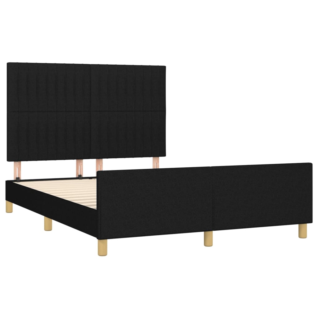 Cadre de lit sans matelas noir 140x200 cm tissu - XIOS