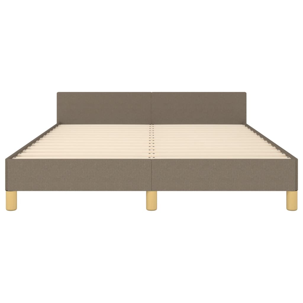 Cadre de lit sans matelas taupe 140x200 cm tissu - XIOS