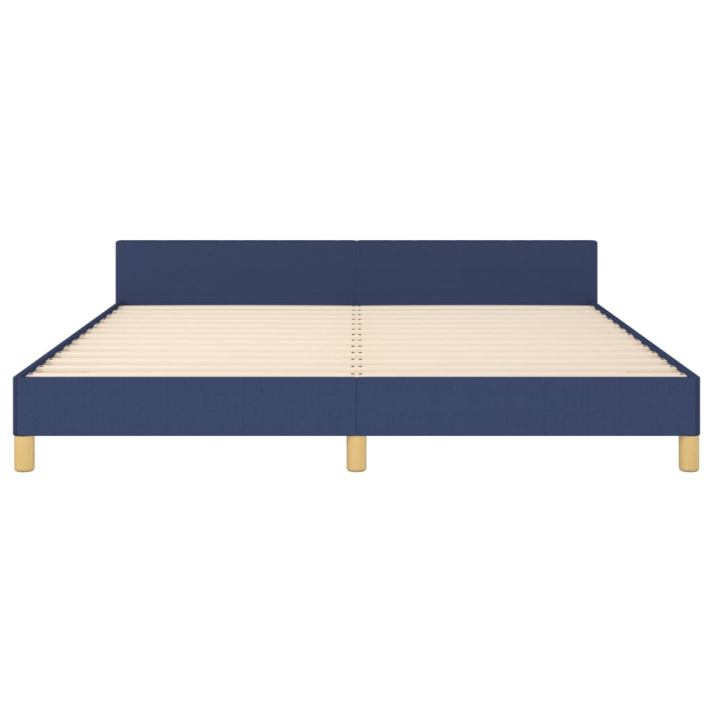 Cadre de lit sans matelas bleu 160x200 cm tissu - XIOS