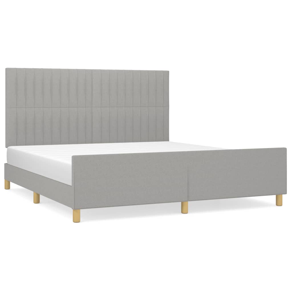 Cadre de lit sans matelas gris clair 180x200 cm tissu - XIOS
