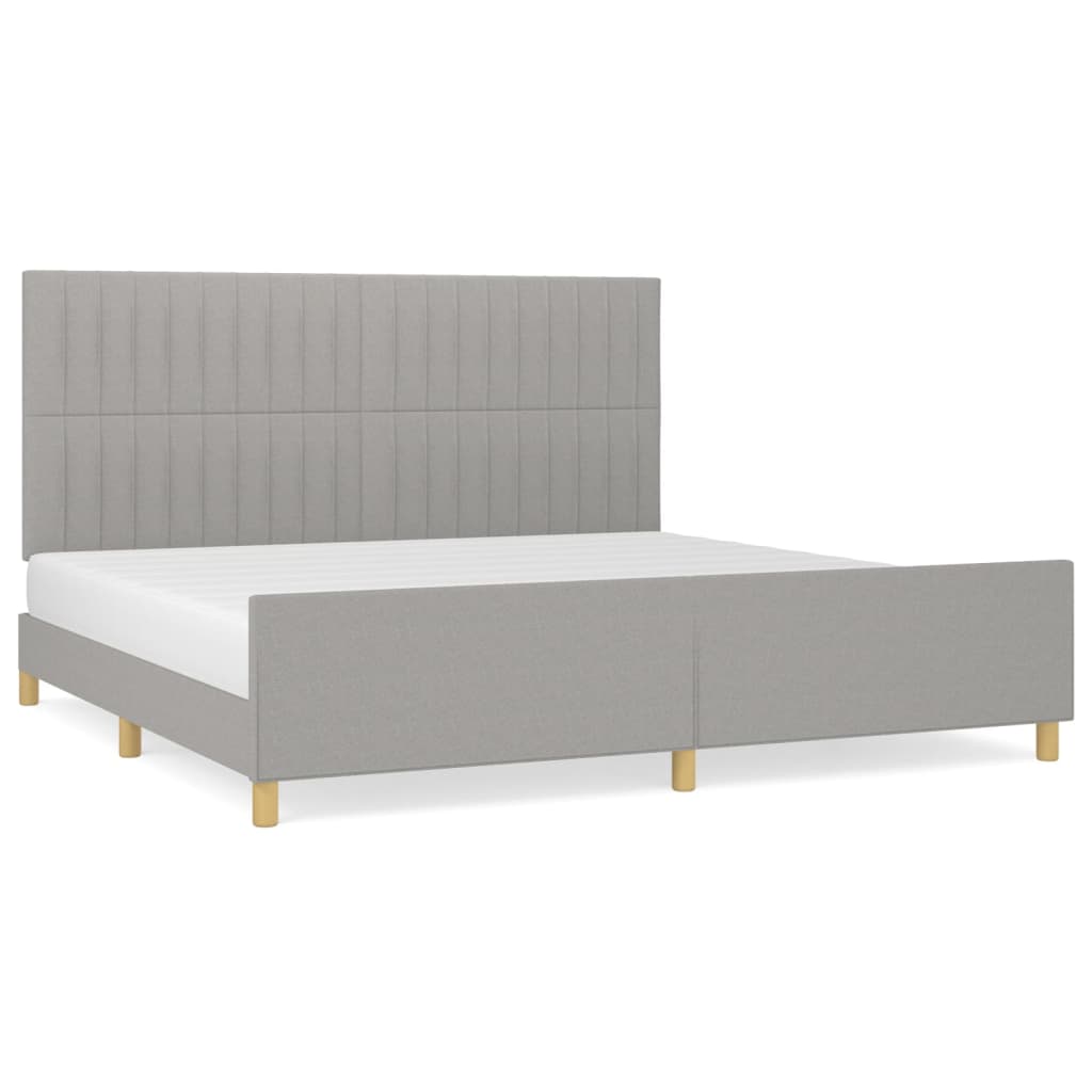 Cadre de lit sans matelas gris clair 200x200 cm tissu - XIOS